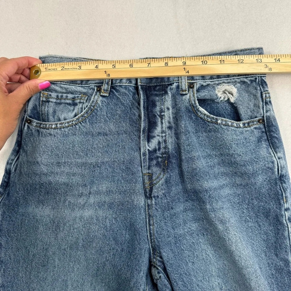 Pacsun Button Fly Straight Leg Jeans Womens Size 27 Medium Blue High Rise - Picture 8 of 13